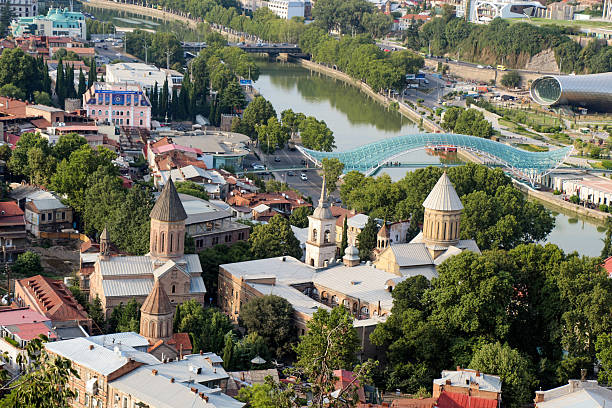 istock Beautiful panoramic view of Tbilisi 618448118
