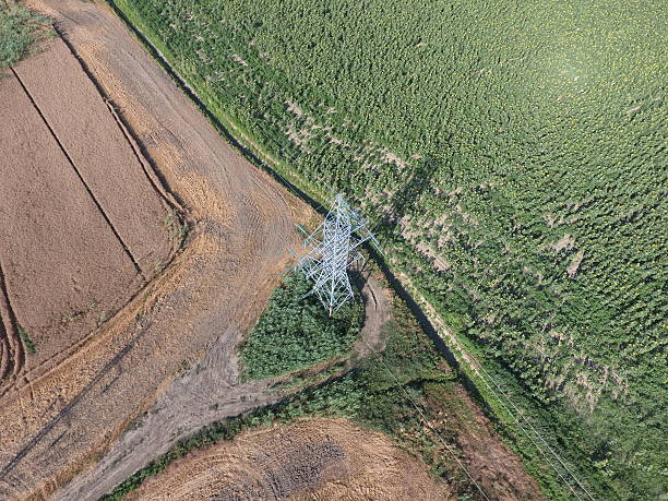 istock photos with quadrocopters, the mast power line 618448176