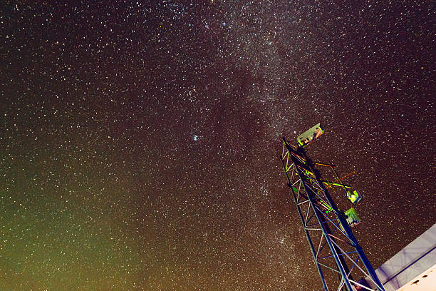 istock Night Sky Space with Communications Technology Haleakala National Park Maui 618459036