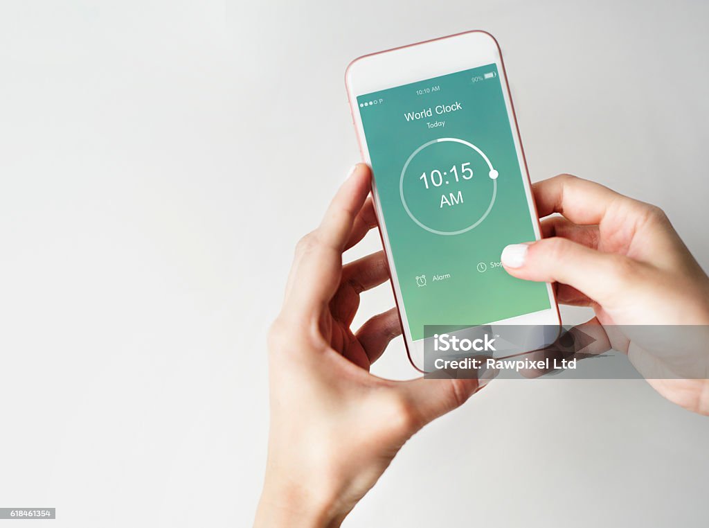 Time Alarm Stopwatch Clock Concept Telephone Stock Photo