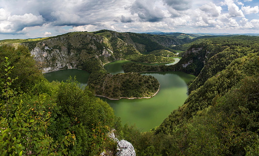 View at meanders of Uvac river in Serbia