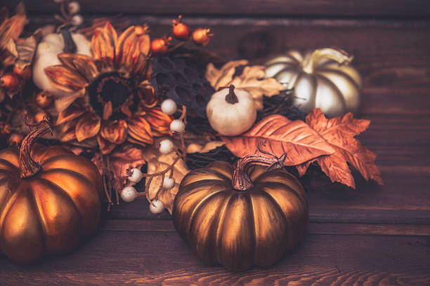 istock Luxurious still life arrangement for Thanksgiving or Halloween. Fall holidays 618462014