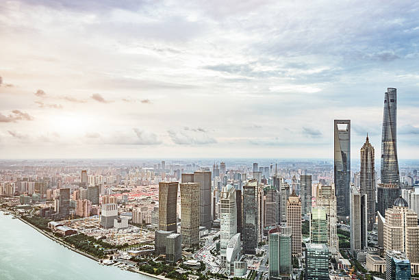 istock Aerial view of Shanghai skyline 618462632