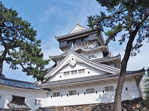 Fukuoka, Japan - July 17, 2016: Kokura Castle, Japanese castle in Kitakyushu, Fukuoka Prefecture, Japan.