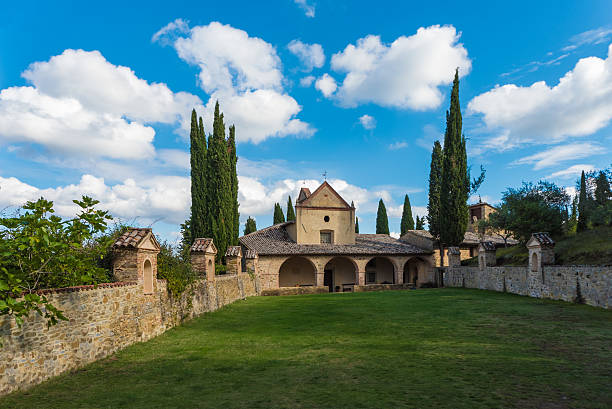 Montegabbione, Italy - October 8, 2016: Scarzuola is an ancient Catholic sanctuary in the country of Umbria region, inside which is the mysterious and esoteric City Ideal of the architect Tomaso Buzzi. It's a private house open to the public for a fee only on request, and with guided tour.