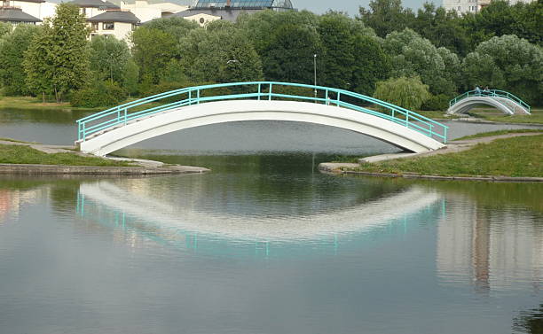 istock bridge over pond in city park 618513426