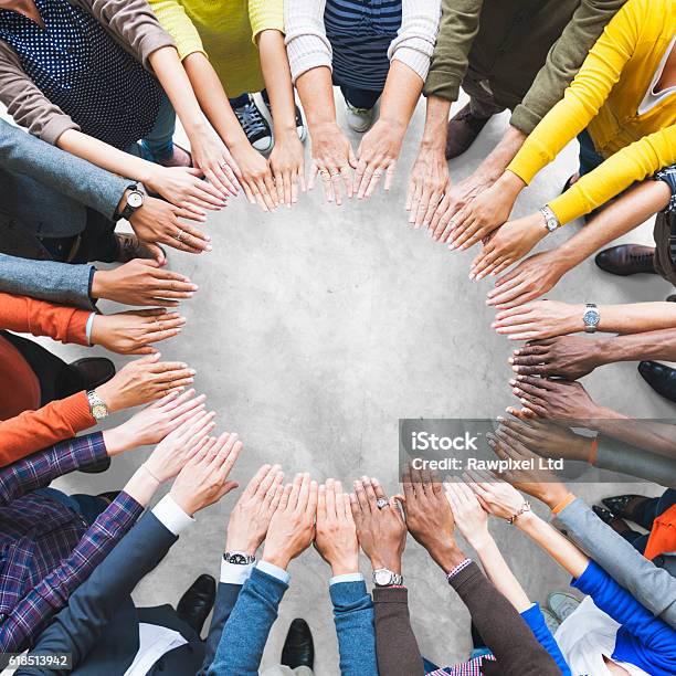 Arms Hands Circle Team Unity Variation Group Diverse Concept Stock Photo - Download Image Now