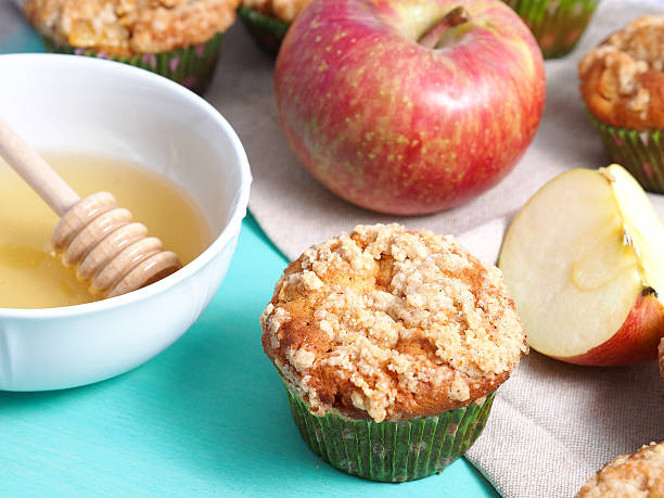 istock Apple crumble muffins. Closeup 618515584