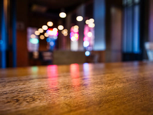 Table top Bar Blurred colourful lighting background Party event