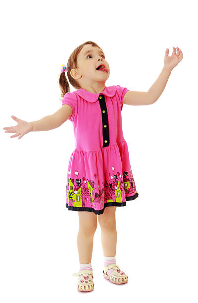 istock The little girl looks up 618518536