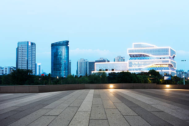 istock empty floor with landmark buildings in nanjing 618518716