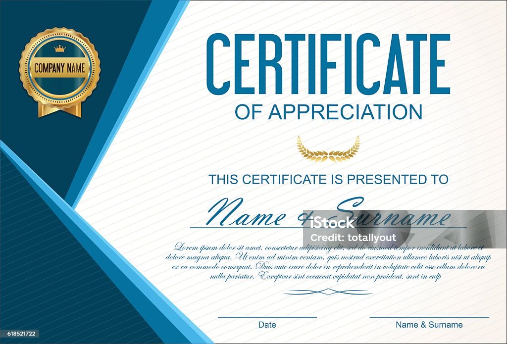 Certificate or diploma template Certificate stock vector