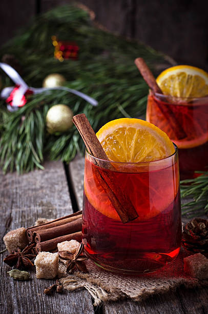 istock Glasses of mulled wine with orange and cinnamon 618522736