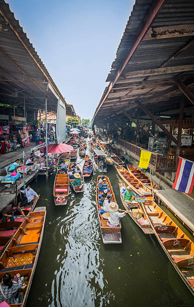 Colorful holiday (Thailand) floating market(Thailand) ratchaburi province stock pictures, royalty-free photos & images