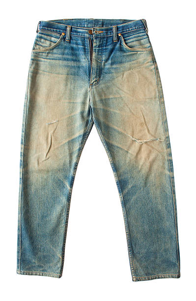 istock Old blue jeans isolated on white background,Retro fashion style 618525122