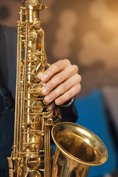 istock Musical instrument sax close-up 618525590