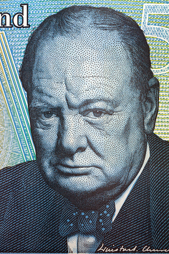 Winston Churchill portrait from British money - five pounds