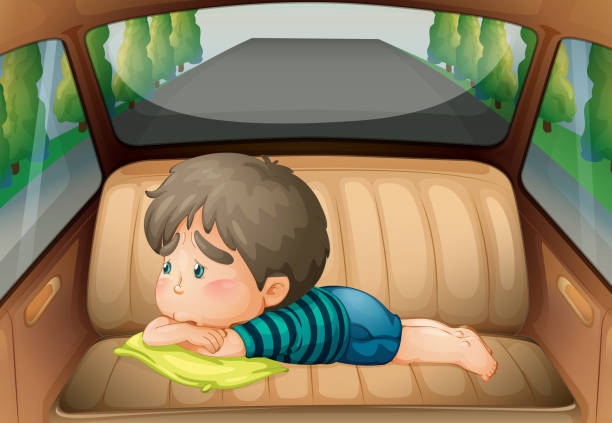 Sad Boy In The Back Of The Car Stock Illustration - Download Image Now -  Backgrounds, Boys, Car - iStock