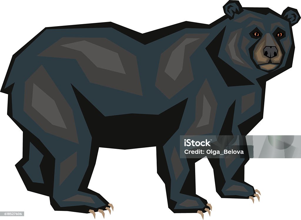 American black bear American black bear. Vector image of a predatory animal. Isolated on a white background. Cut Out stock vector