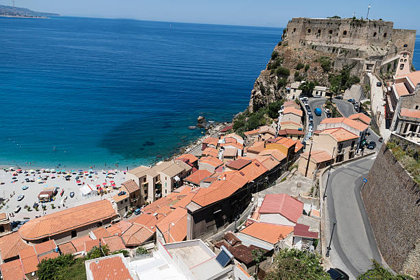 View over Scilla with Castello Ruffo, Calabria, Italy