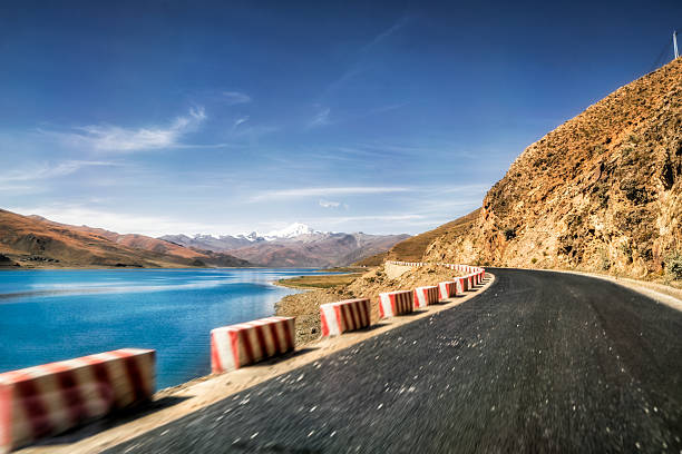mountain road of lakeside