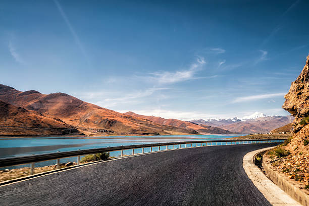 mountain road of lakeside