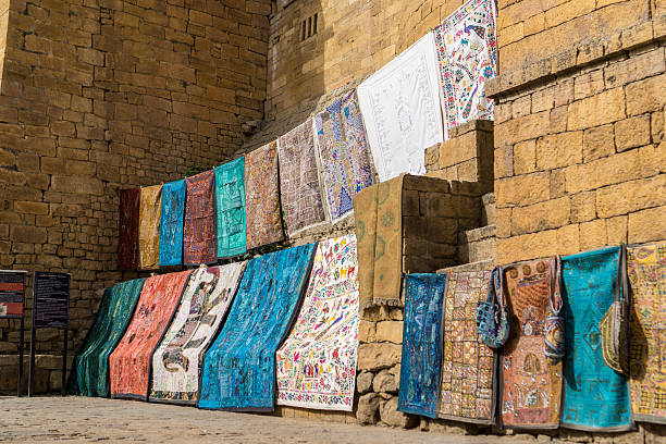 jaisalmer, indien - quilt patchwork pattern indian culture stock-fotos und bilder