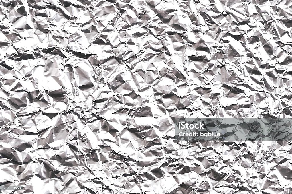 Crumpled Aluminum Foil Texture Wide Background Stock Illustration -  Download Image Now - Aluminum, Paper, Crumpled - iStock