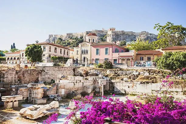 Photo of Ancient Greek street, Plaka district, Athens