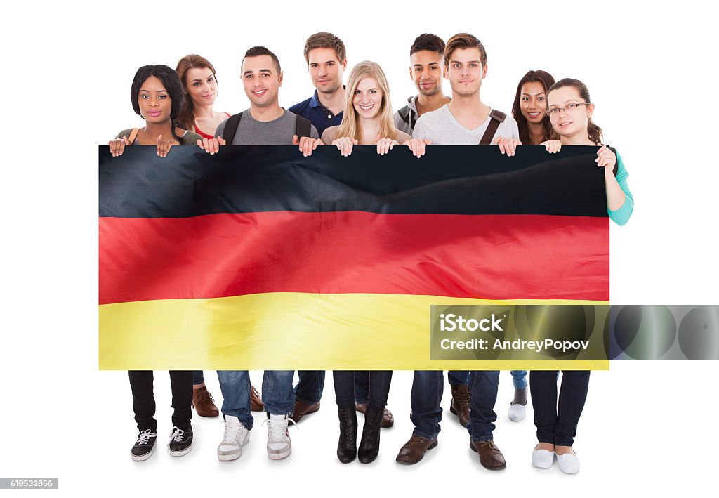 Jugendliche mit deutscher Flagge - Lizenzfrei Deutschland Stock-Foto