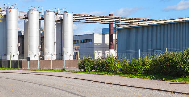istock Street view with factory buildings 618533306