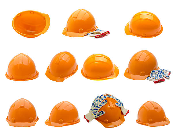 istock Safety helmet collection on white background 618534658