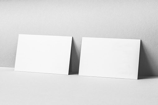 Horizontal blank business cards mockup