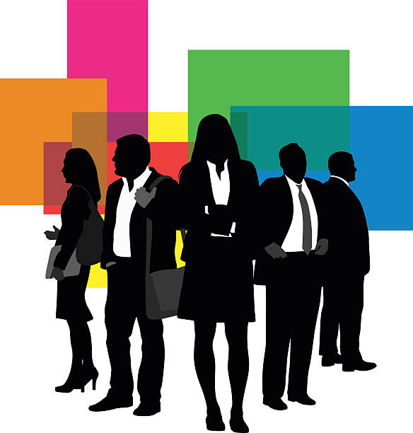 illustrazioni stock, clip art, cartoni animati e icone di tendenza di team di business  - group of people multi ethnic group white background business