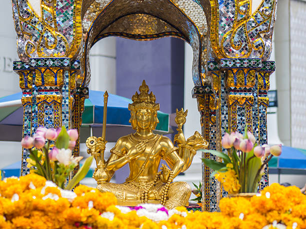 Thao Maha Brahma, Erawan shrine stock photo