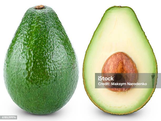 Avocado Stock Photo - Download Image Now - Avocado, Cut Out, White Background