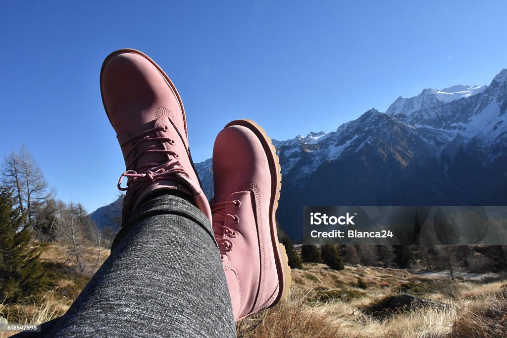 Relax Relax in the mountains Boot Stock Photo