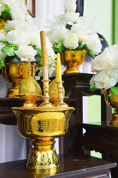 istock Incense altar worshiping, n saluting ritual worship or prayers i 618548774