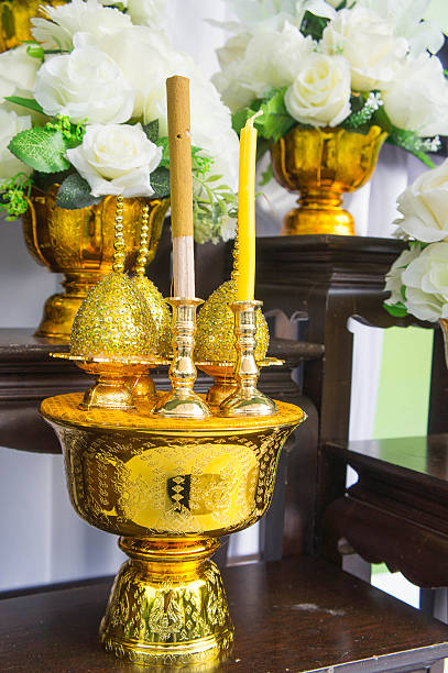 istock Incense altar worshiping, n saluting ritual worship or prayers i 618548806