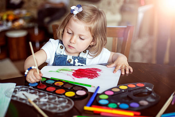 Child, Playful, Paintings, Painting, Child's Drawing