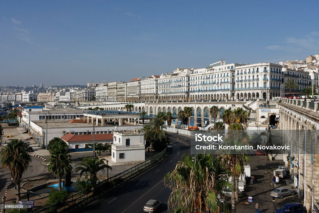 Port area of Algiers, Algaria Daily life scene from Algiers, capital city of Algeria Algeria Stock Photo