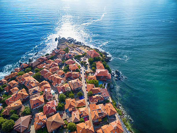 Hight angle view of Sozopol, Bulgaria