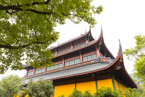 part of chinese temple in Hangzhou Lingyin temple,China