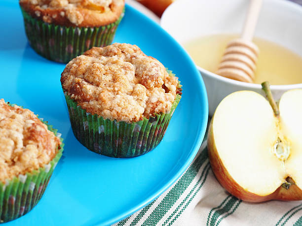 istock Home made apple muffins with crumb 618556022