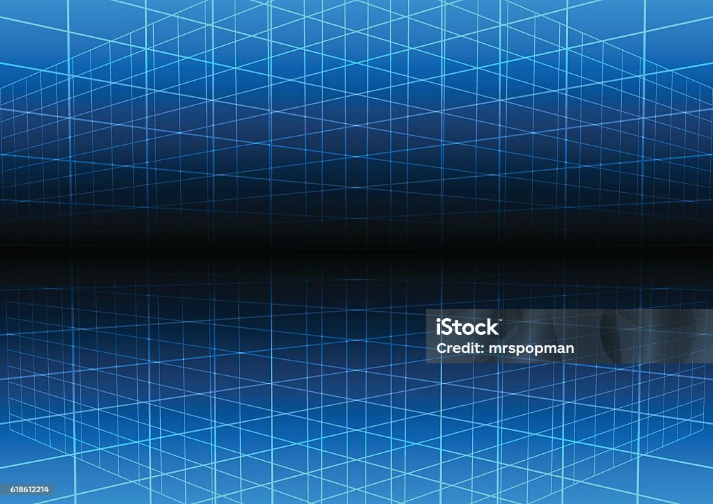 Vector Blue Grid Light Technology Vector Background Stock Illustration ...