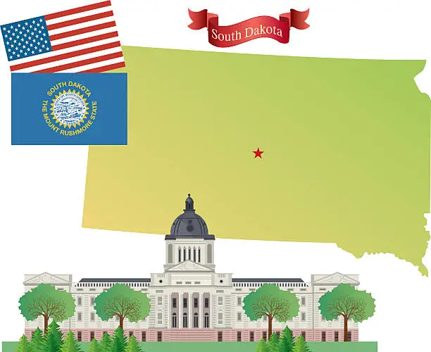 Vector illustration of South Dakota
