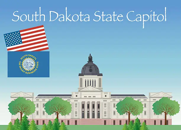 Vector illustration of PrintSouth Dakota State Capitol