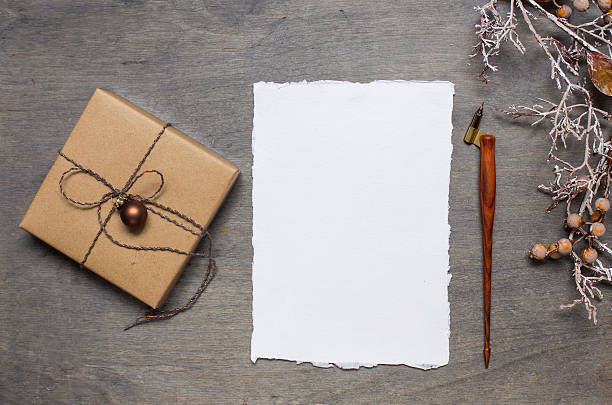 istock Christmas gift with handmade paper 618615258