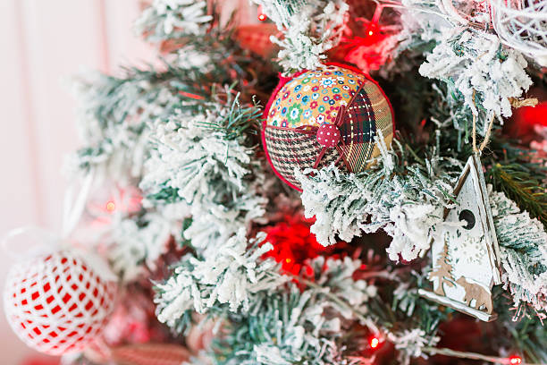 istock Christmas and New Year background with Eve Tree and decorations. 618615378