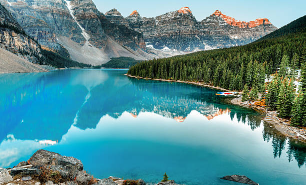 istock Sunrise at Moraine lake 618615574